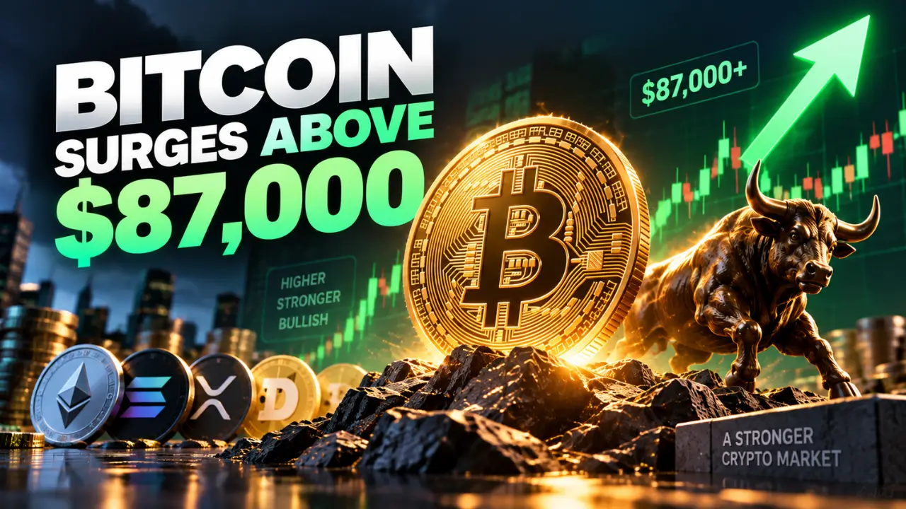 Bitcoin Surges Above $87,000 as Short Squeeze Fuels Broad Crypto Rally